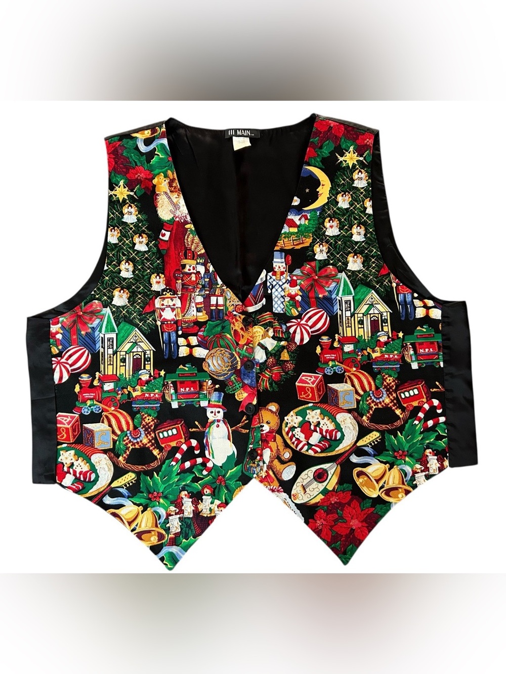 Vintage 111 Main Size 2X Multicolor Sleeveless Christmas Holiday Vest